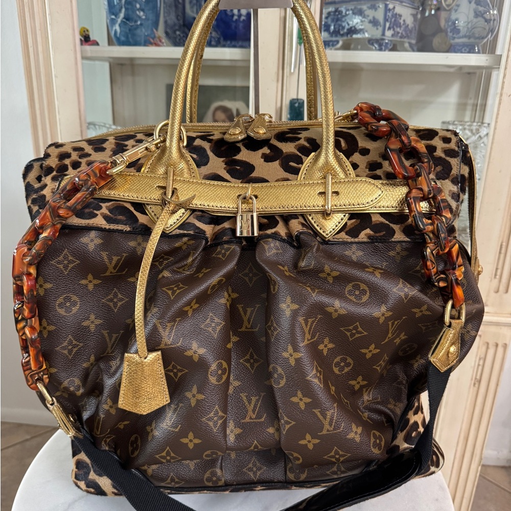 **SOLD** Louis Vuitton Monogram Stephen Sprouse Steamer Leopard Pony Fur Bag